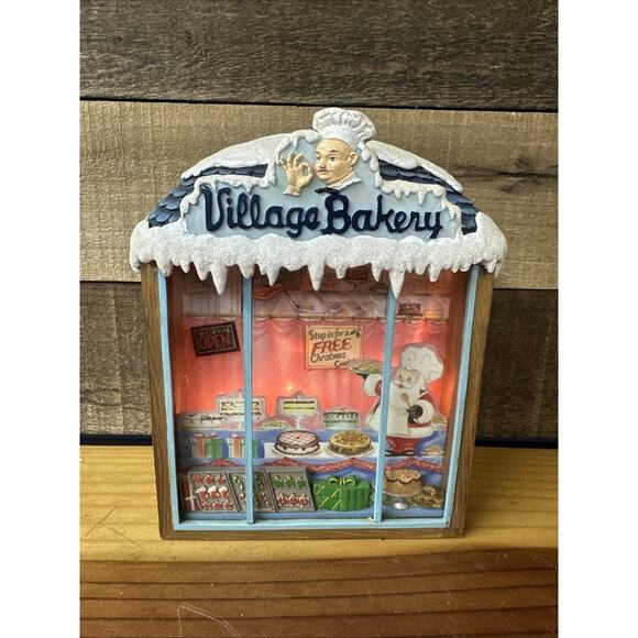 Memories On Main Village Bakery Hanging Lighted Shadow Box -vintage - Picture 1 of 6